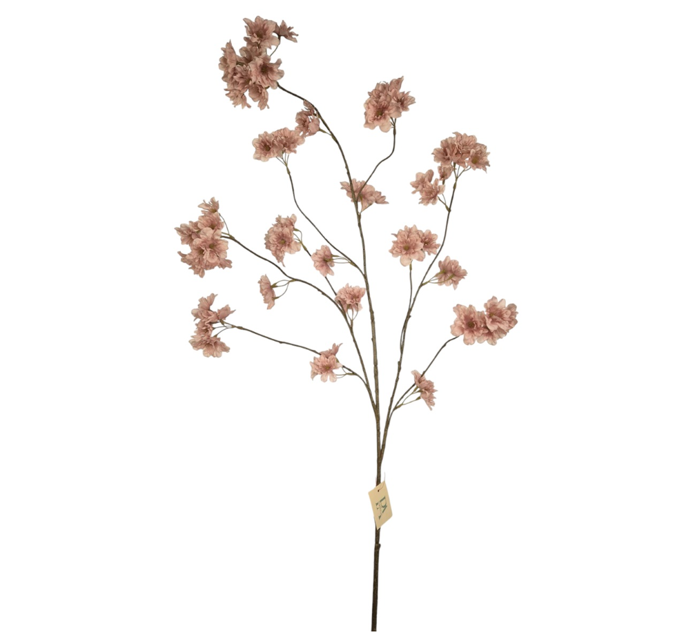 Zijden bloesemtak roze 128 cm