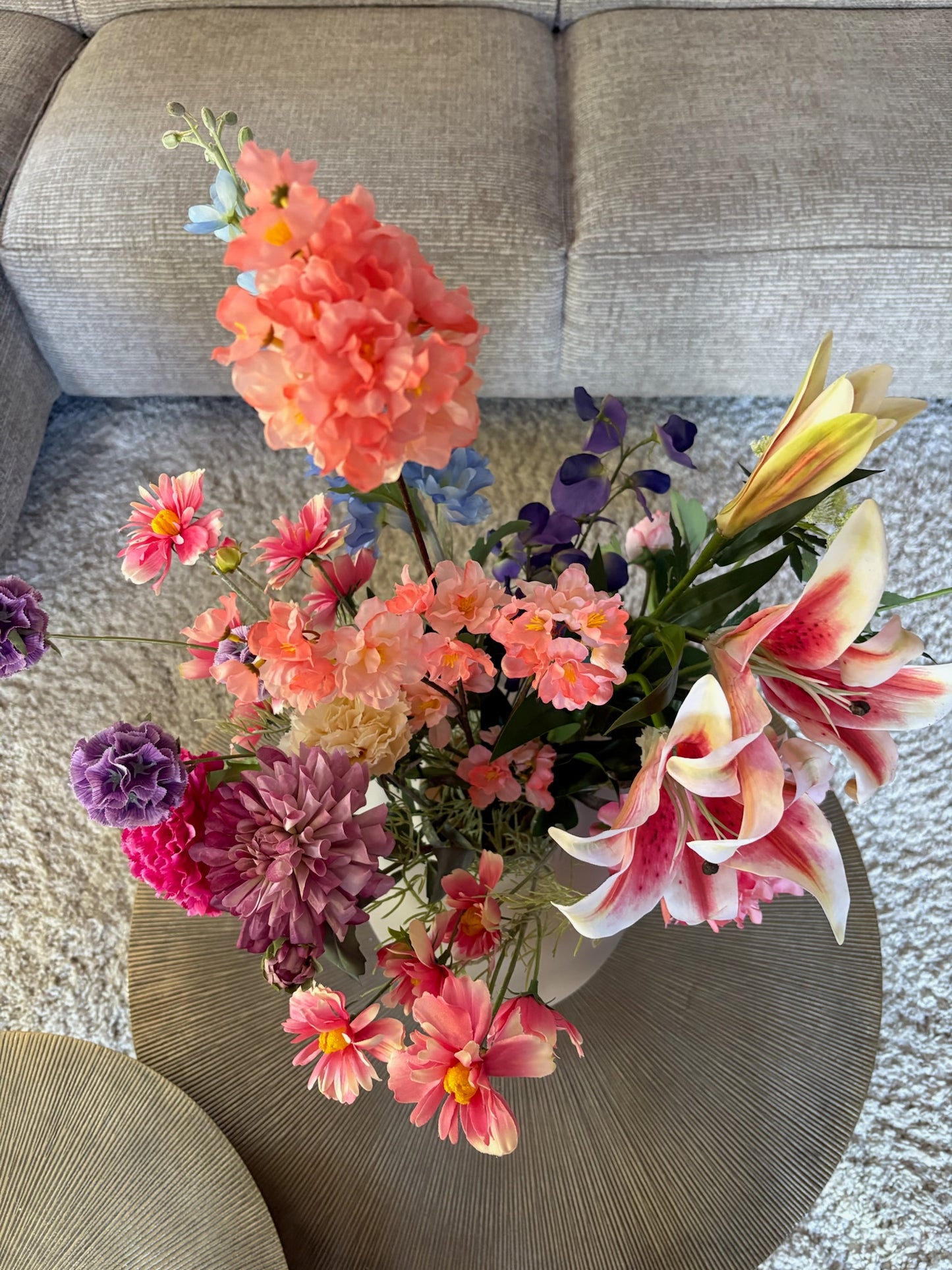 Close-up van zijden boeket Fleur