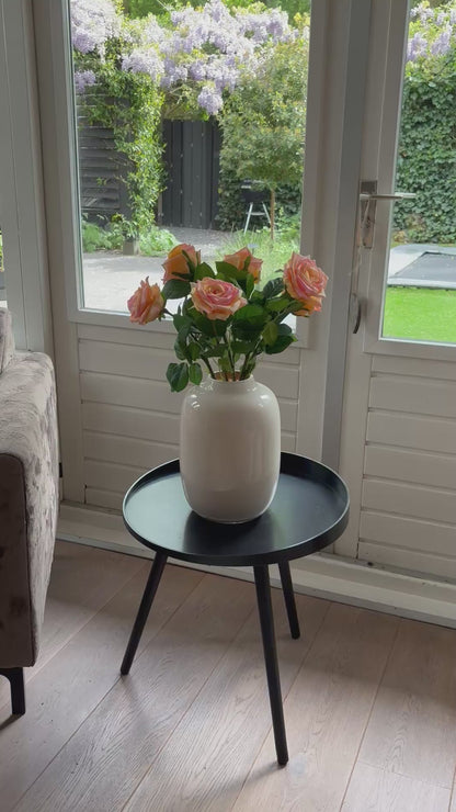 Filmpje zijden rozen perzikkleurig